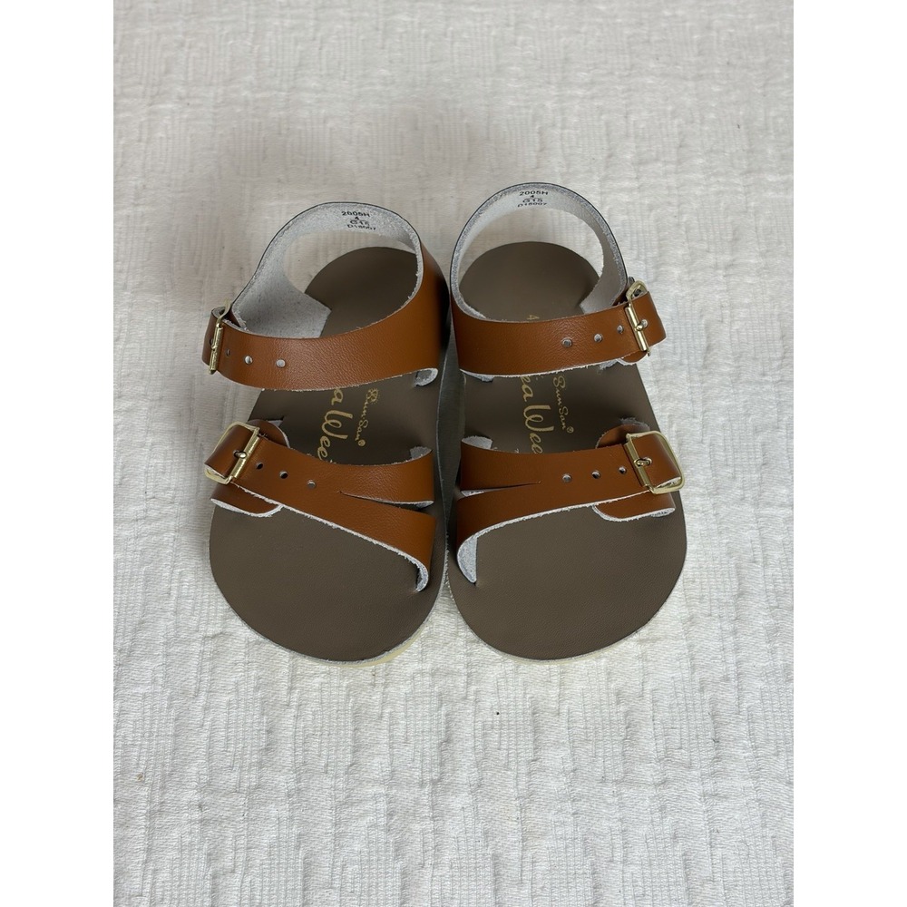 Sun San Sea Wees Redish Brown Leather Sandals Size 4 Baby